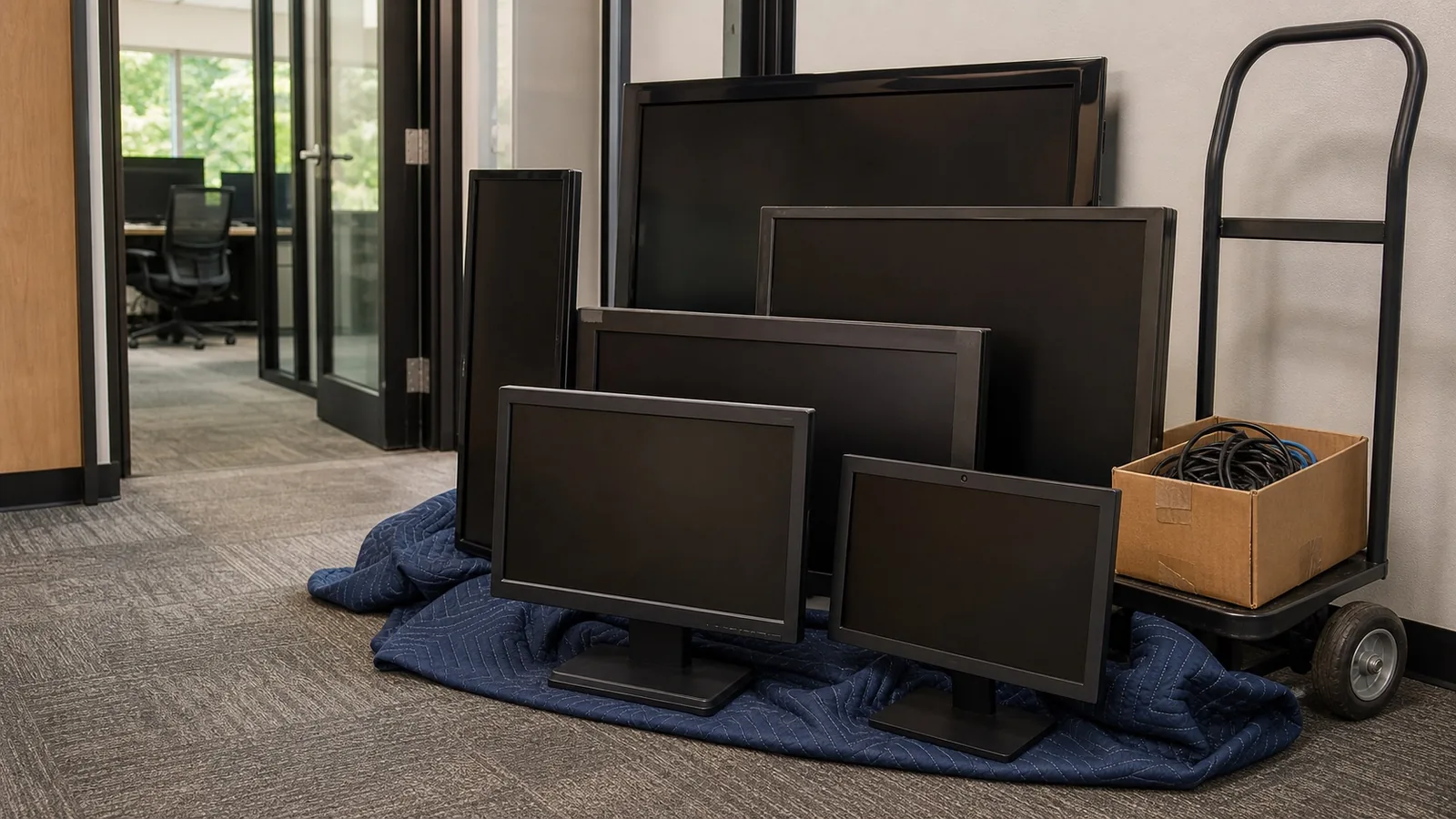 Commercial TV and office electronics cleanout in Howard County